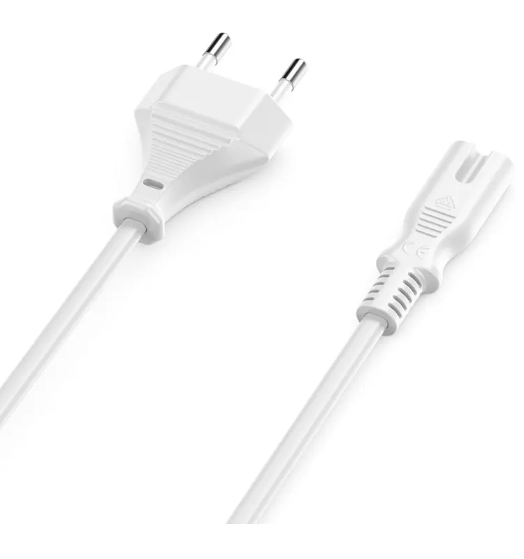 Cable de alimentacion IEC-320-C7 1.8 M Blanco