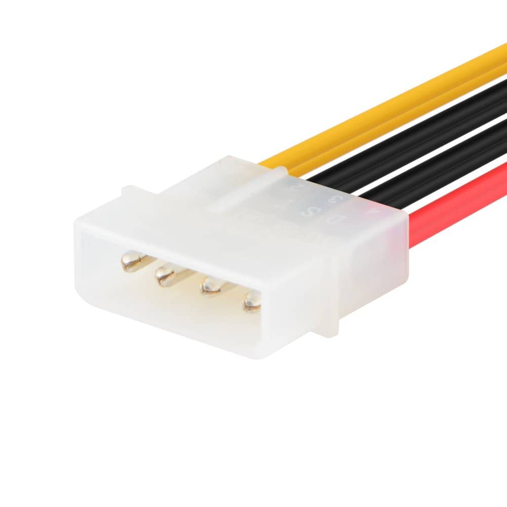 Cable de alimentacion interna molex 5.25 a 2x sata 0.15 M Negro