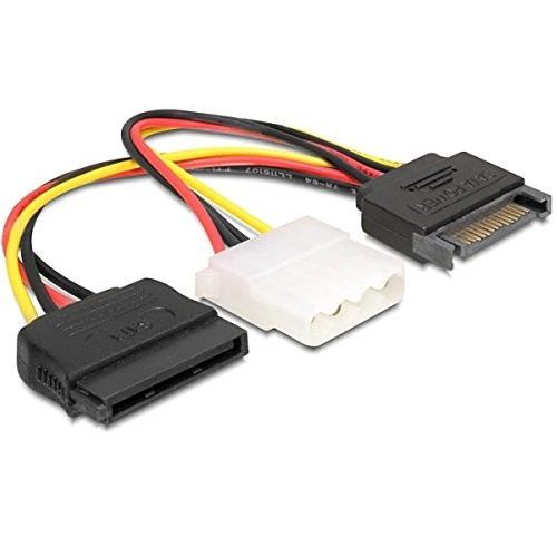 Cable de alimentacion sata macho - sata hembra y molex 0.15 M Multicolor