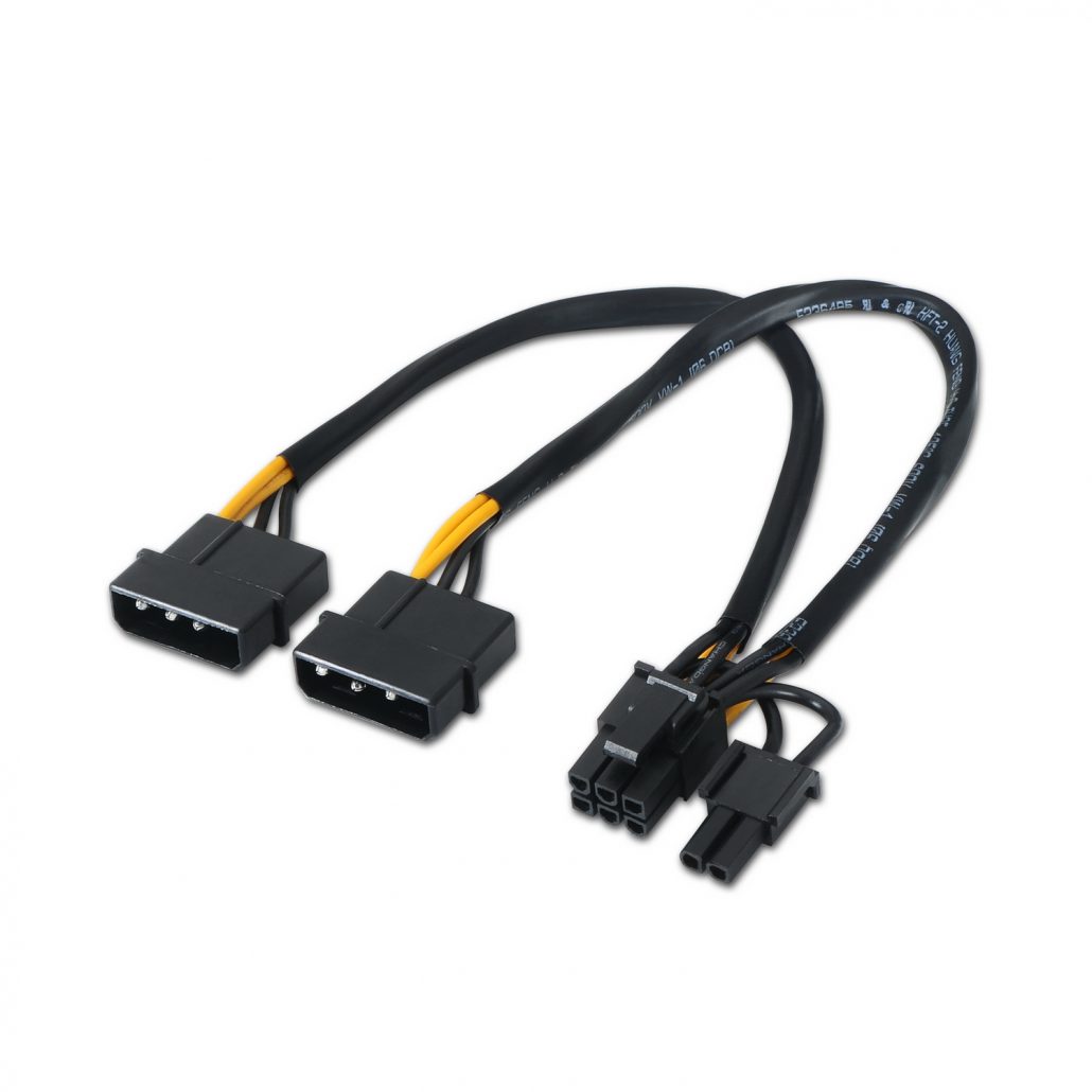 Cable de alimentacion para tarjeta grafica 2x MOLEX a PCI-E 0.20 M Neg