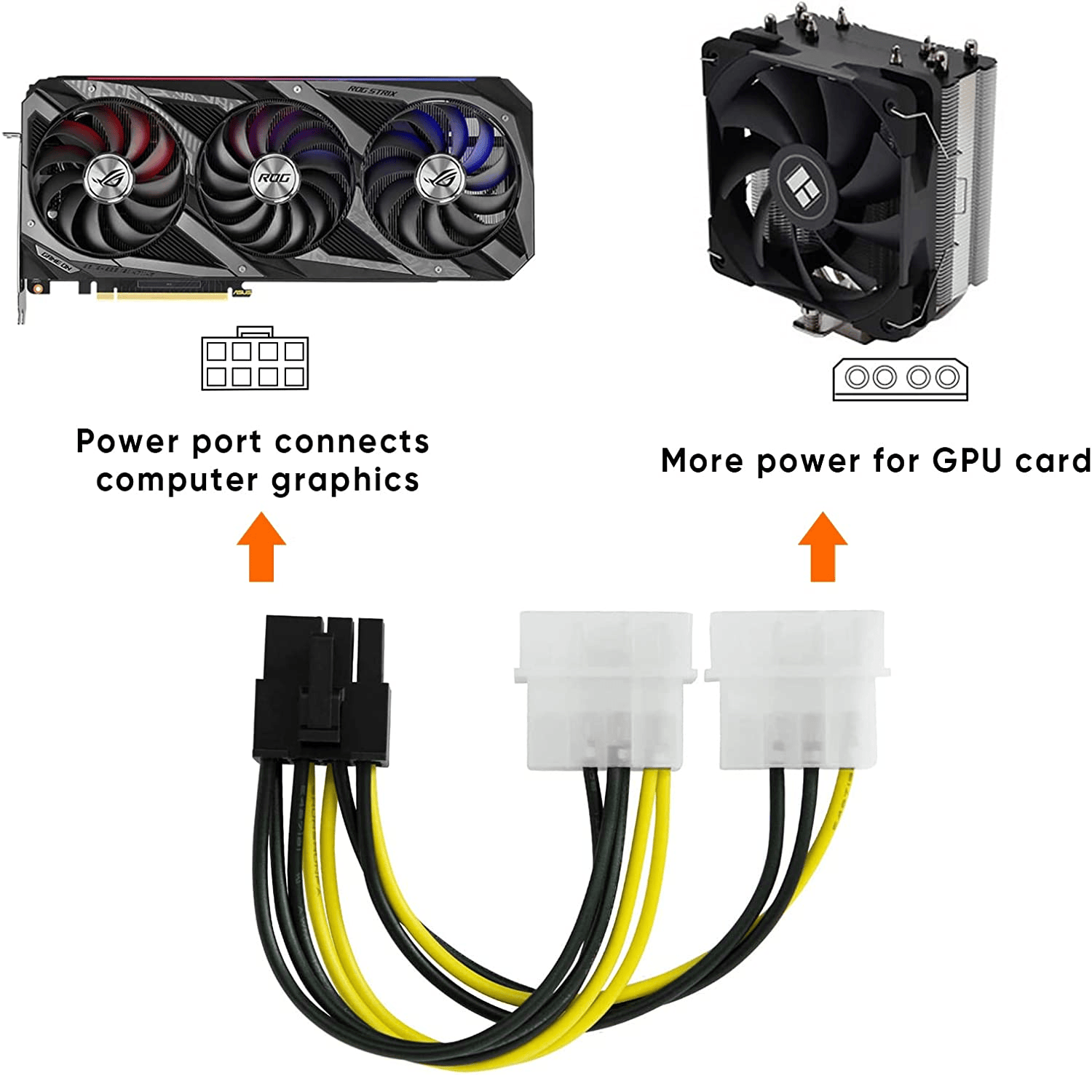 Cable de alimentacion para tarjeta grafica PCI-E 8 pin 0.15 M Multicolor