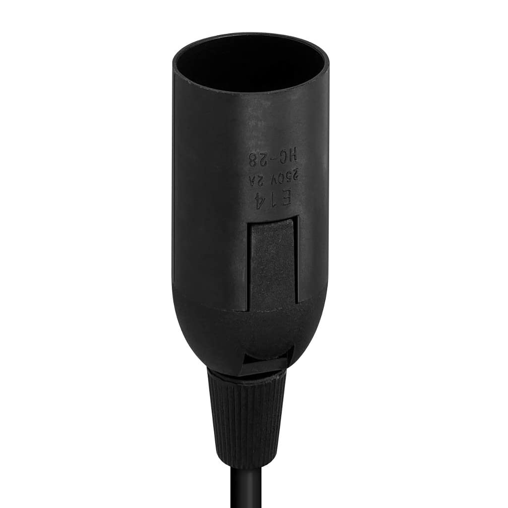 Cable de alimentacion portalamparas E14 con interruptor 2 M Negro