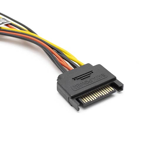 Cable de alimentacion sata macho - sata hembra y molex 0.15 M Multicolor