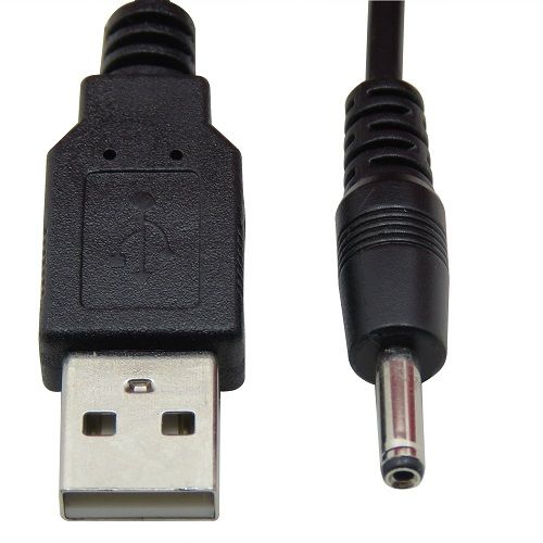 Cable alimentacion USB 2.0 DC 3.5 mm x 1.35 mm 0.8 M Negro