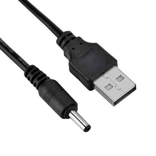 Cable alimentacion USB 2.0 DC 3.5 mm x 1.35 mm 0.8 M Negro