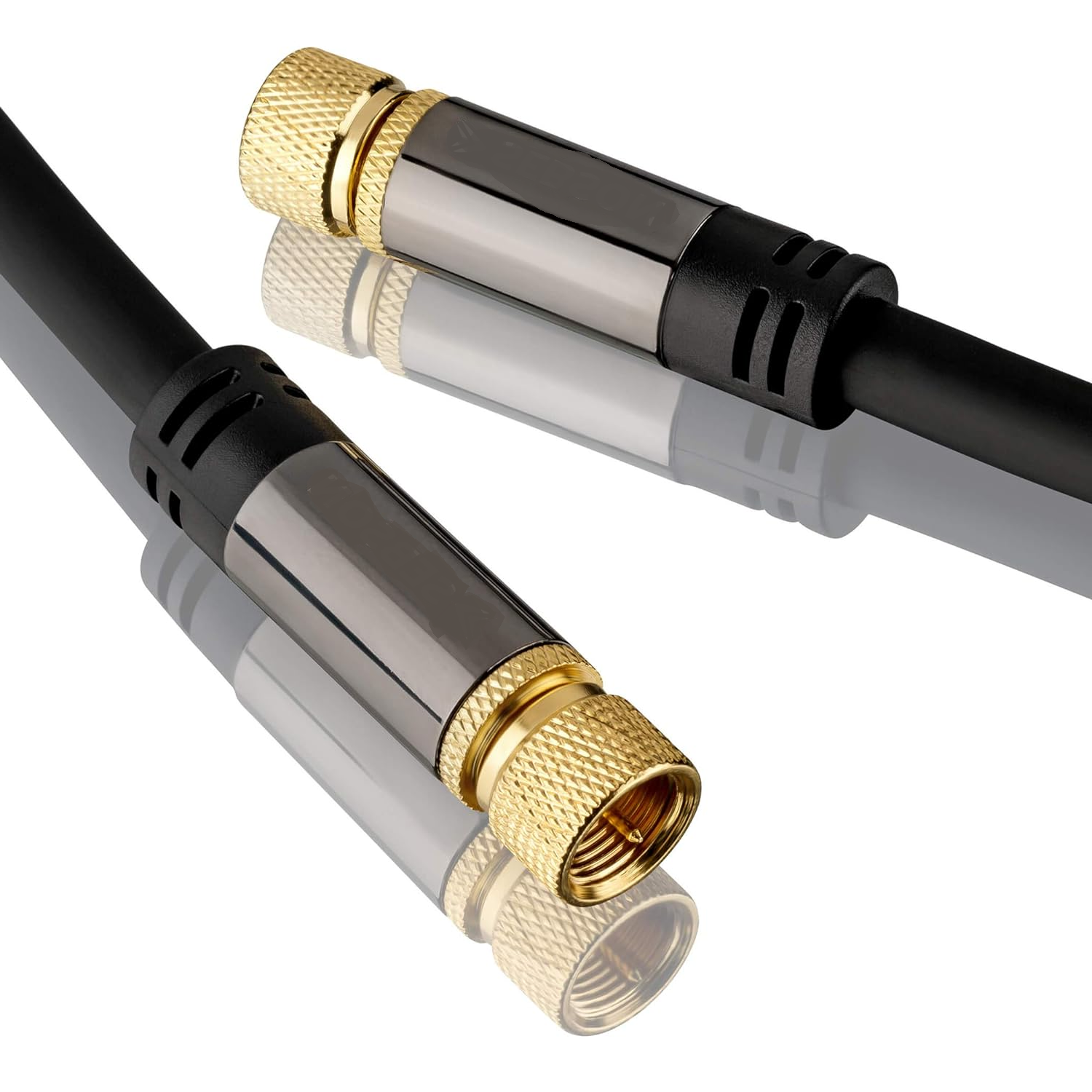 Cable de antena satelite HDTV 135 dB  tipo f macho 3 M Negro