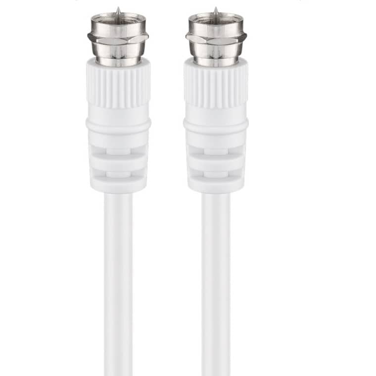 Cable de antena tipo F macho - F macho 0.30 M Blanco