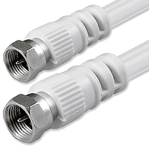 Cable de antena tipo F macho - F macho 0.30 M Blanco