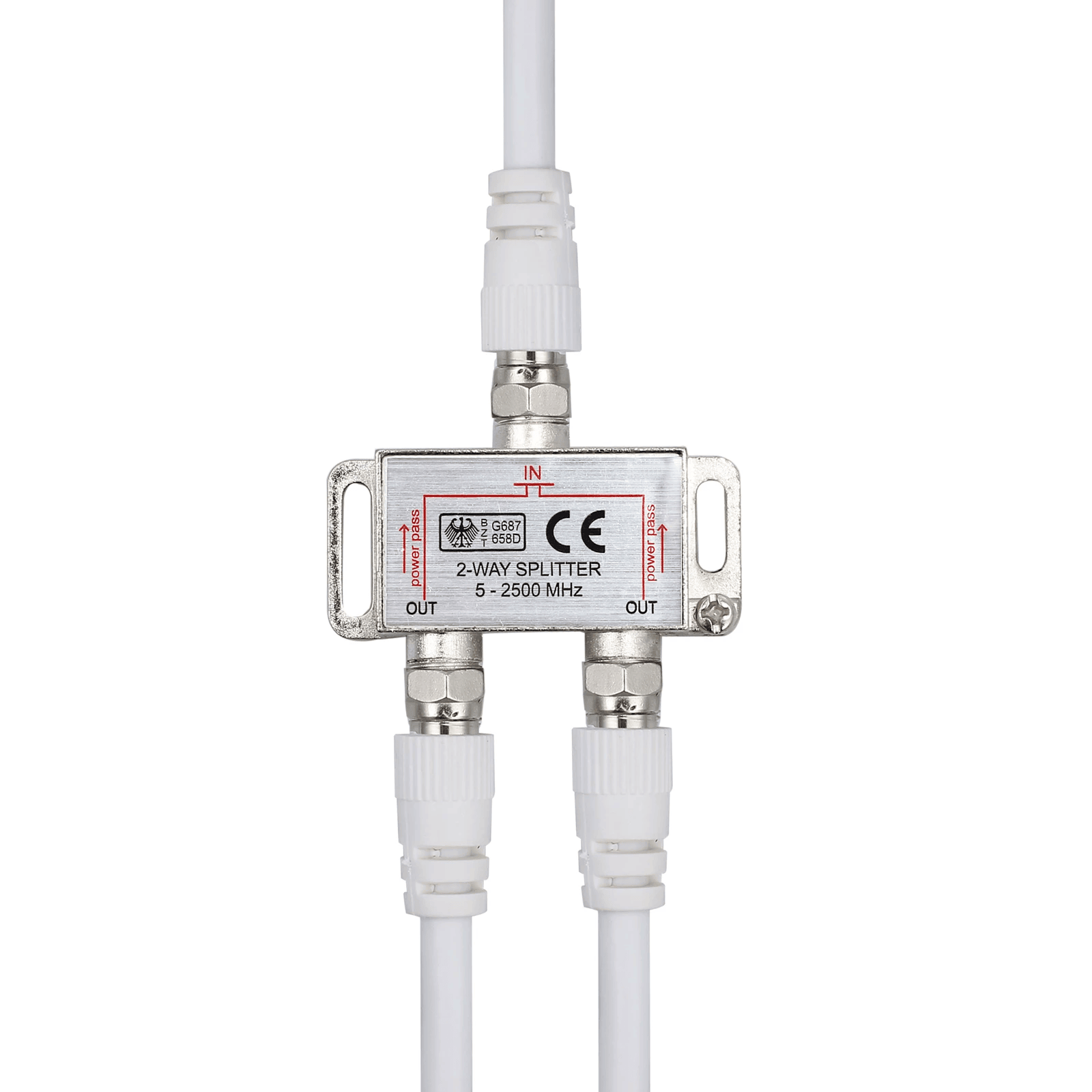 Cable de antena tipo F macho - F macho 0.30 M Blanco