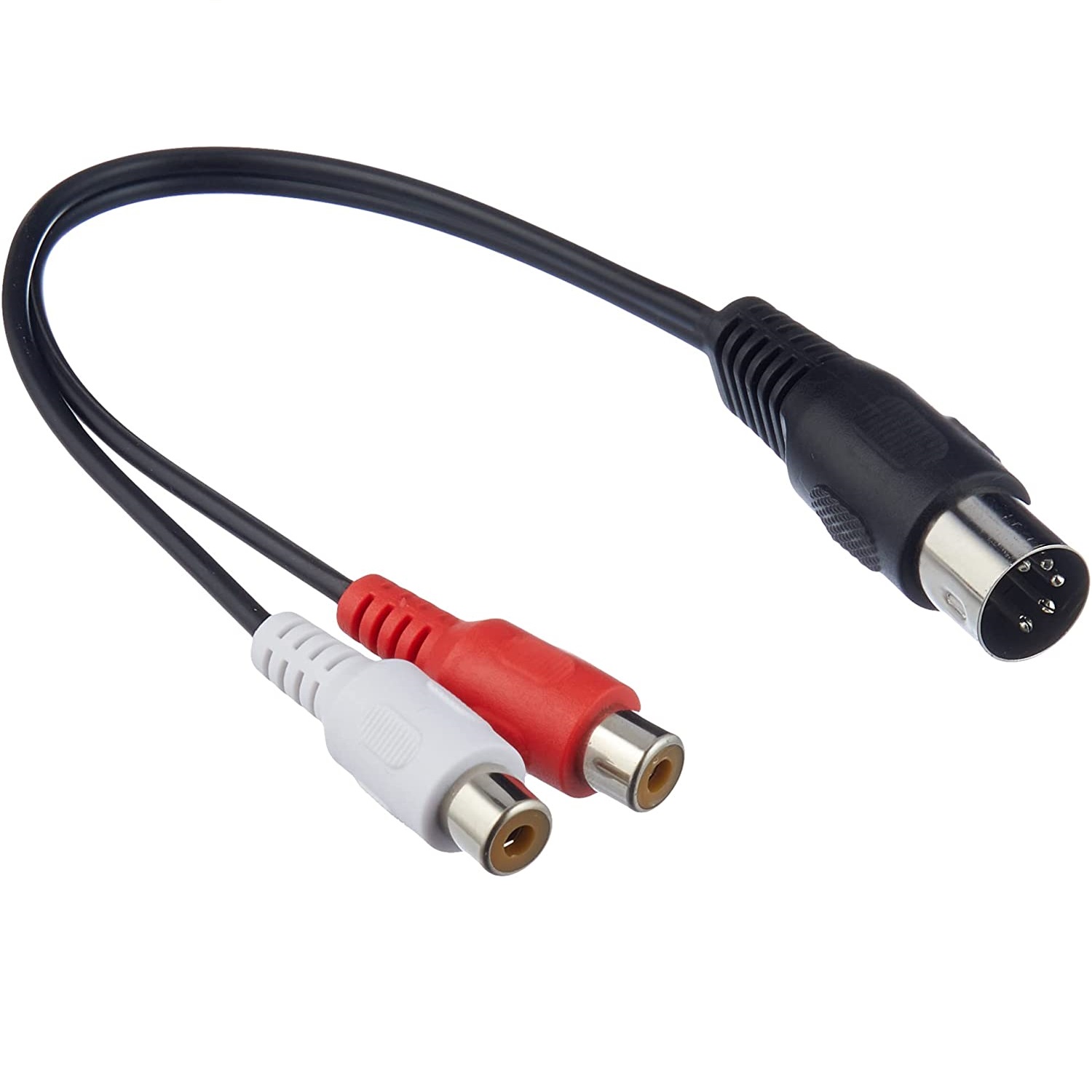 Cable de audio DIN 5 pines - 2x RCA hembra 0.20 M Negro