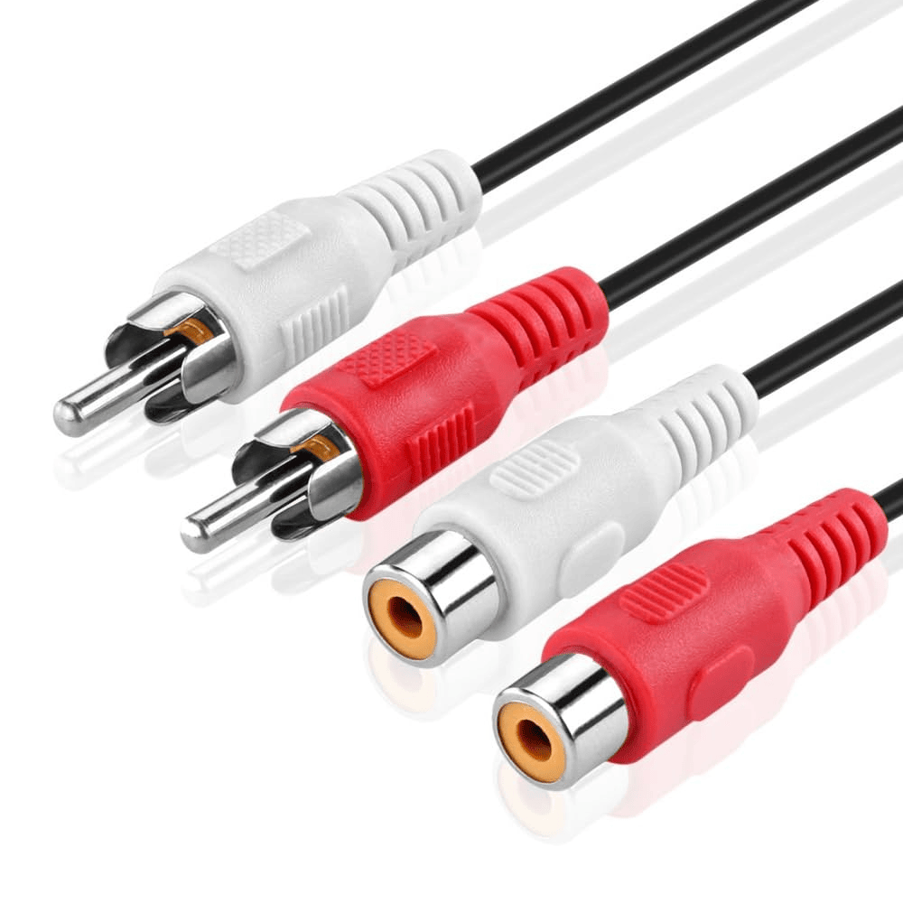 Cable de audio estereo 2x RCA macho - 2x RCA hembra 5 M Negro