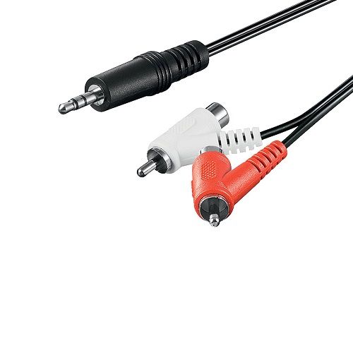Cable de audio estereo 2x RCA macho a Jack 3.5 mm macho 1.5 M Negro