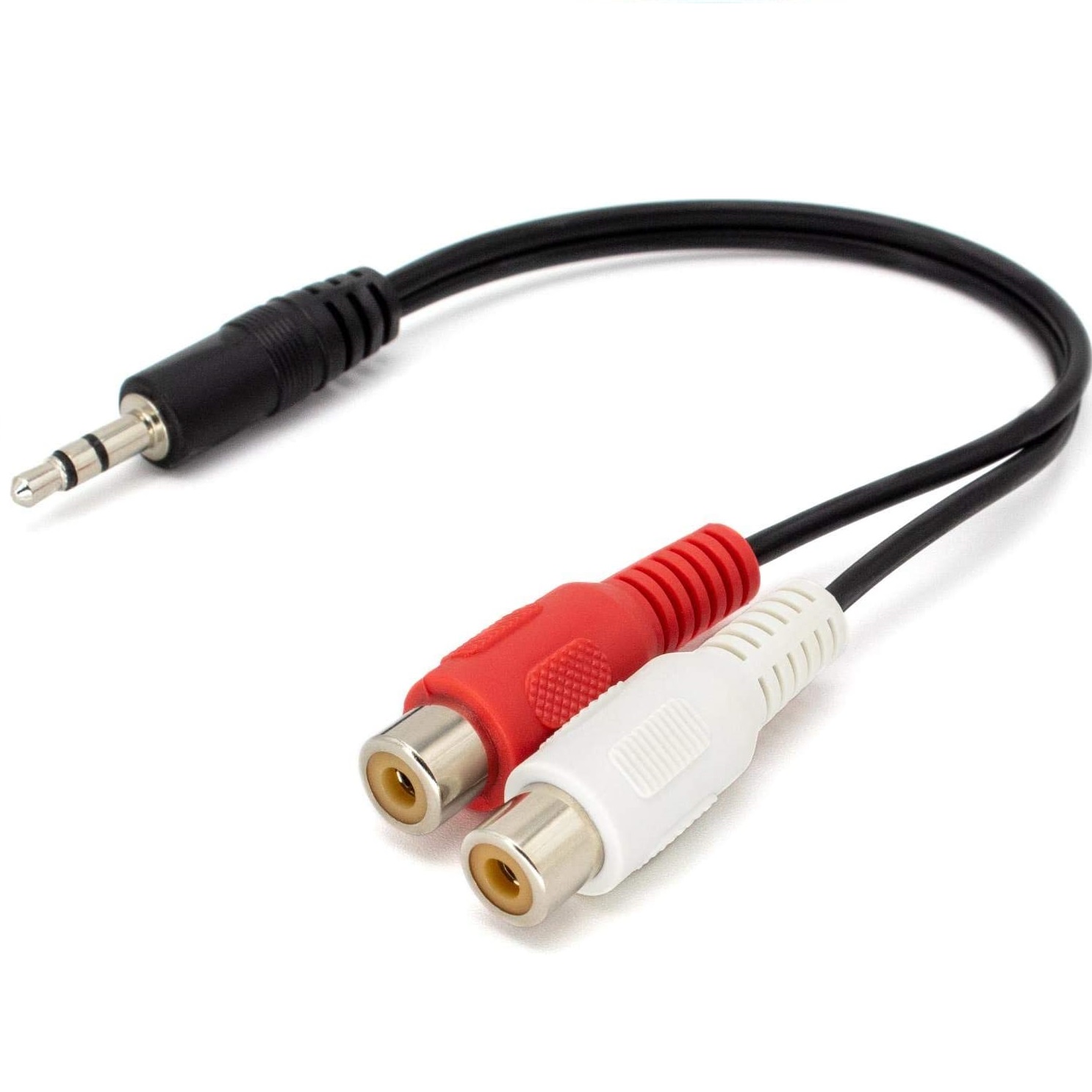 Cable de audio estereo 2xRCA/H-JACK 3.5mm/M 0.25 M Negro