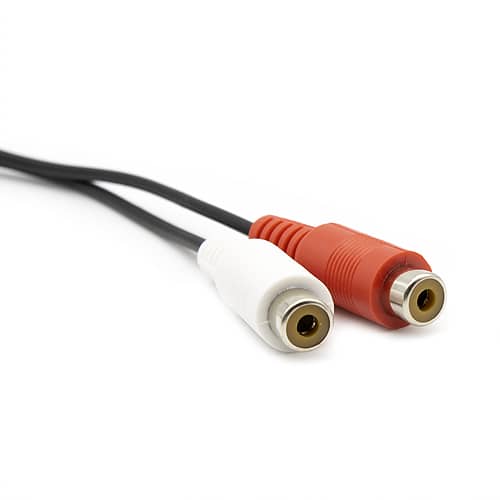 Cable de audio estereo 2xRCA/H-JACK 3.5mm/M 0.25 M Negro