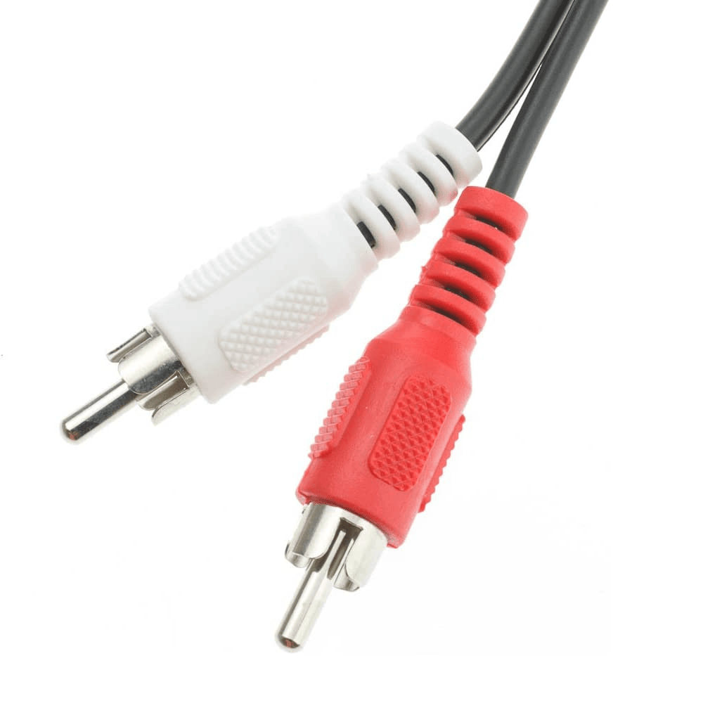 Cable de audio estereo 2xRCA/M-JACK 3.5mm/H 0.25 M Negro