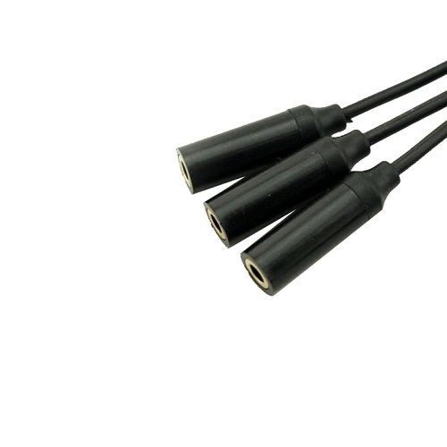 Cable de audio estereo 3x Jack 3.5mm hembra a 3.5mm 0.50 M Negro