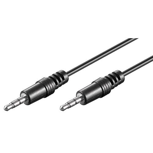 Cable de audio estereo HQ jack 3.5 macho 0.50 M Negro