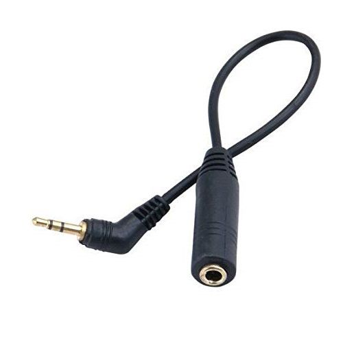 Cable de audio estereo jack 2.5 macho a jack 3.5 hembra 0.15 M Negro