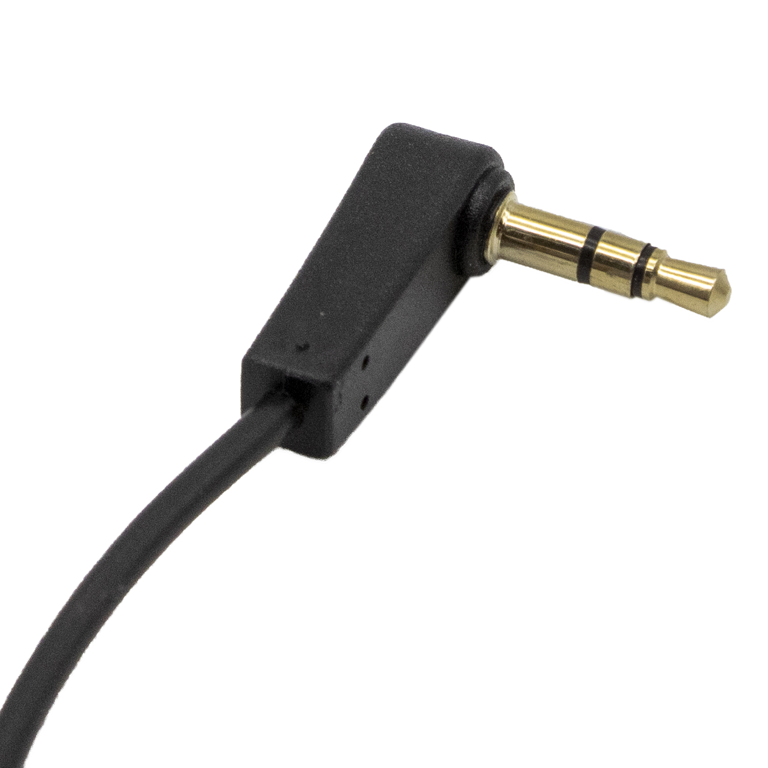 Cable de audio estereo jack 3.5 macho acodado dorado 0.50 M Negro