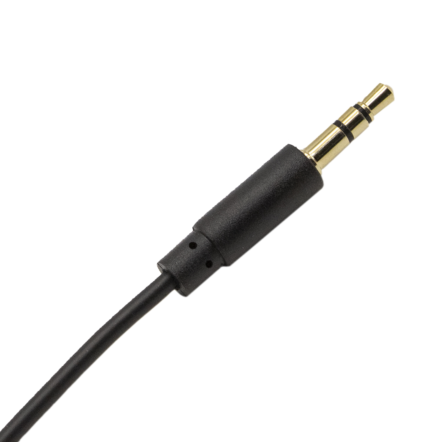 Cable de audio estereo jack 3.5 macho acodado dorado 0.50 M Negro