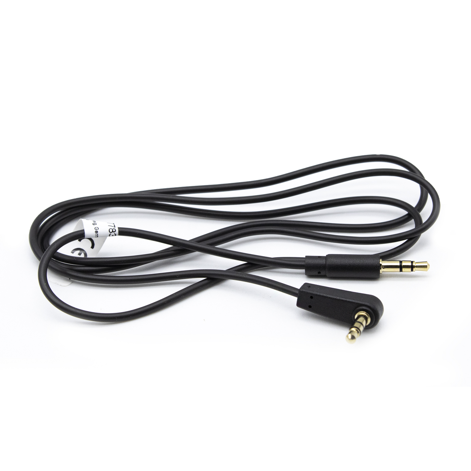 Cable de audio estereo jack 3.5 macho acodado dorado 0.50 M Negro