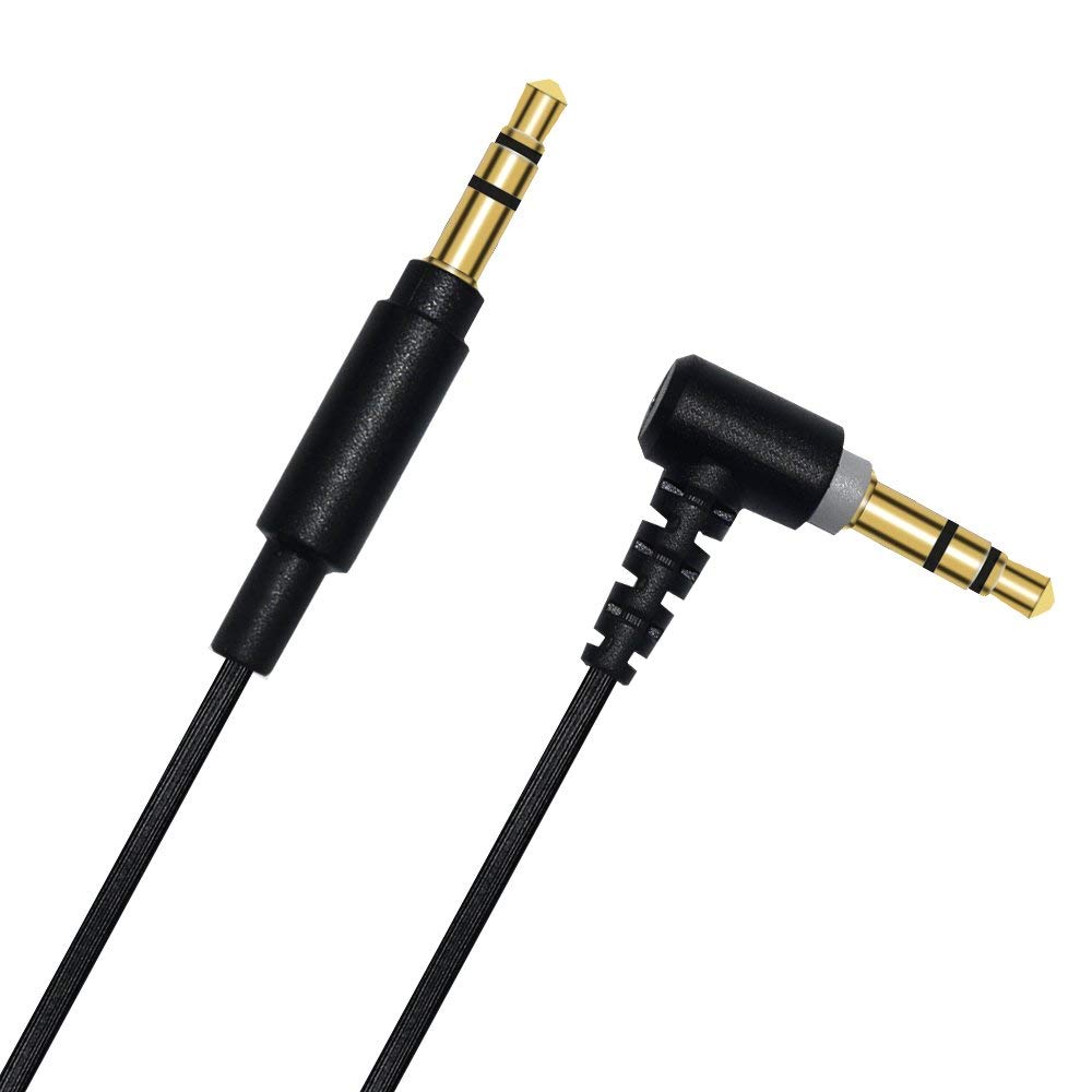 Cable de audio estereo jack 3.5 macho acodado dorado 0.50 M Negro