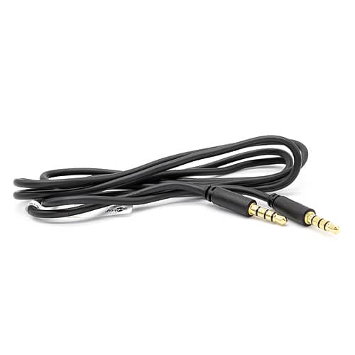 Cable de audio estereo jack 3.5 macho-macho 4 pin 0.50 M Negro