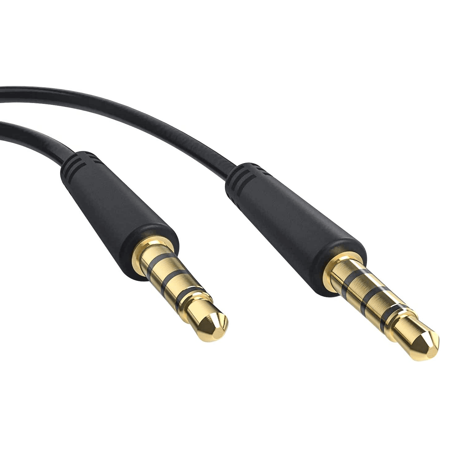 Cable de audio estereo jack 3.5 macho-macho 4 pin 0.50 M Negro