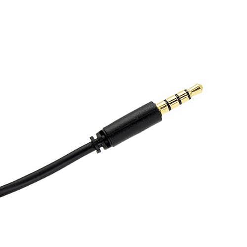 Cable de audio estereo jack 3.5 macho-macho 4 pin 0.50 M Negro