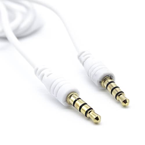 Cable de audio estereo jack 3.5 macho-macho 4 pin 1 M Blanco