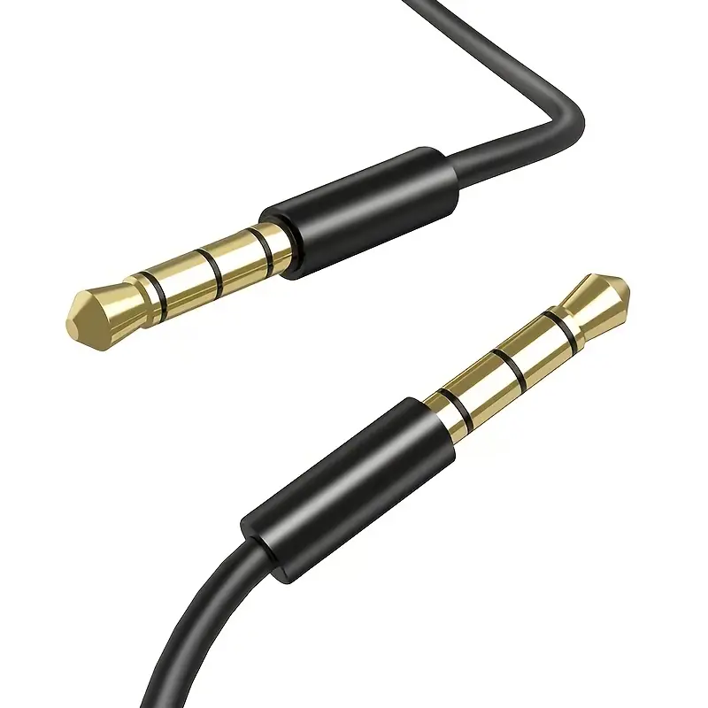 Cable de audio estereo jack 3.5 macho-macho 4 pin 1 M Negro
