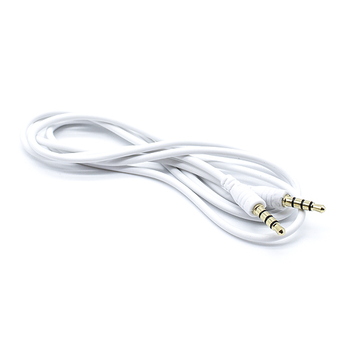 Cable de audio estereo jack 3.5 macho-macho 4 pin 2 M Blanco