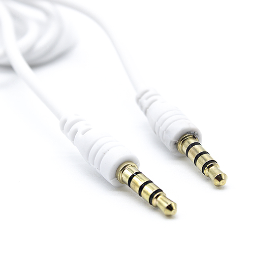 Cable de audio estereo jack 3.5 macho-macho 4 pin 2 M Blanco