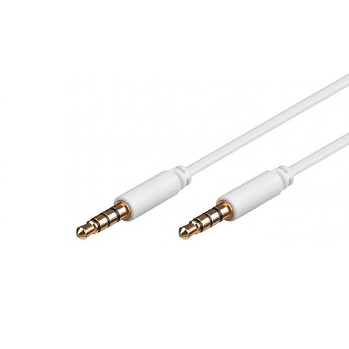 Cable de audio estereo jack 3.5 macho-macho 4 pin 2 M Blanco