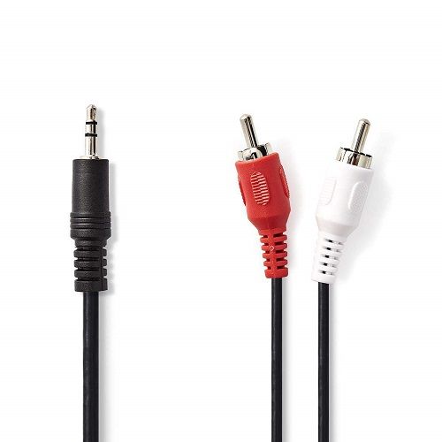 Cable de audio Estereo JACK 3.5/M-2xRCA/M 1.5 M Negro