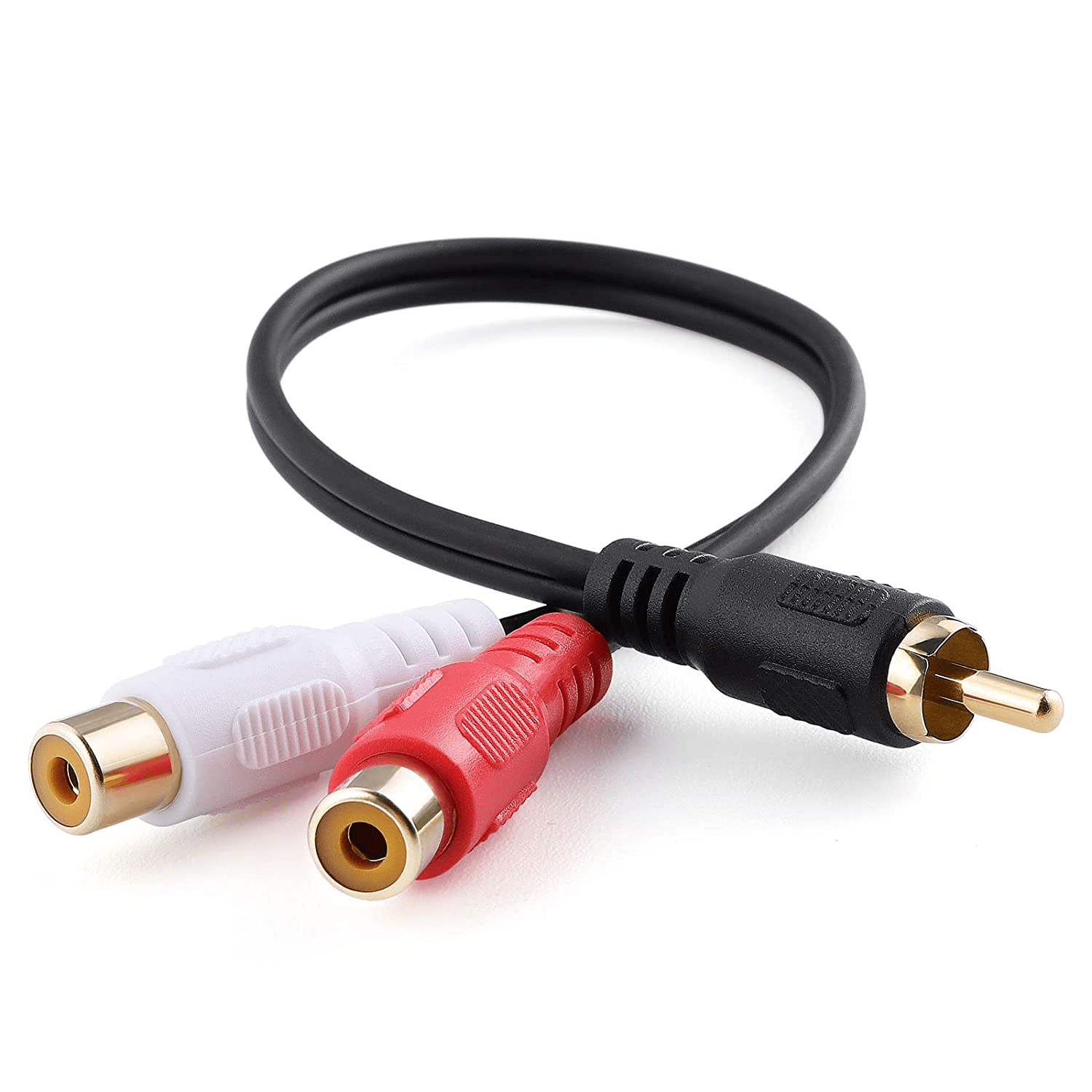 Cable de audio mono 2x rca /H - rca /M 0.20 M Negro