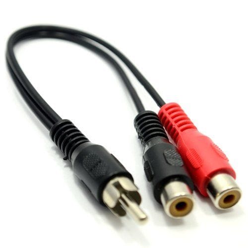 Cable de audio mono 2x rca /H - rca /M 0.20 M Negro