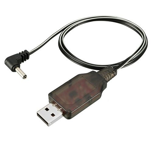 Cable de carga USB DC 3.5 mm para RC 4.8 V 250mA 0.50 M Negro