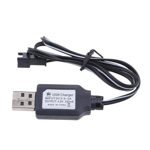 Cable de carga USB para coche RC 4.8 V 250mA 0.50 M Negro