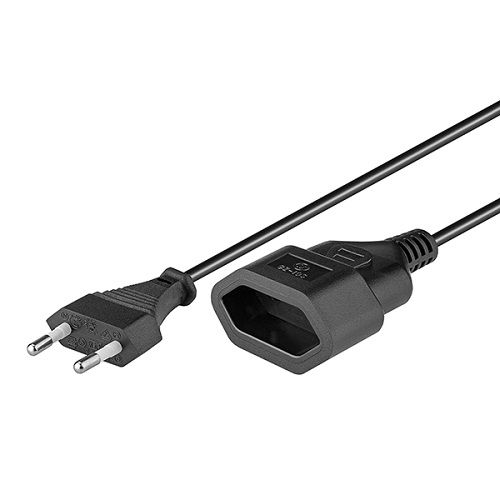 Cable de extension alimentacion CEE 7/16 2 M Negro