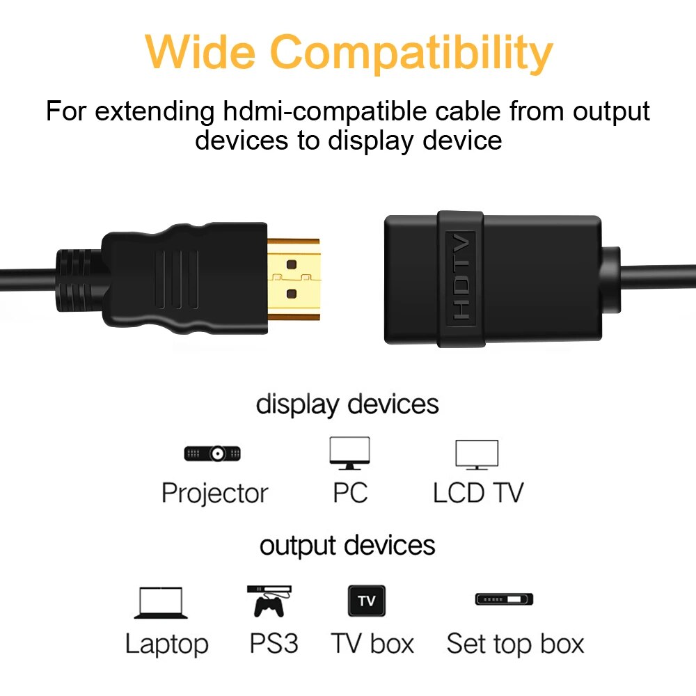 Cable Extension HDMI Macho A Hembra 5 M Negro