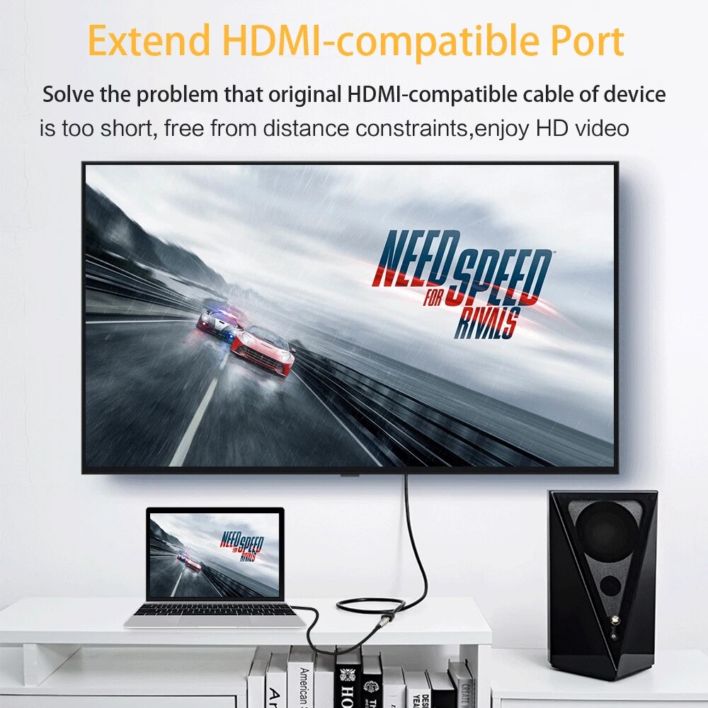 Cable Extension HDMI Macho A Hembra 5 M Negro