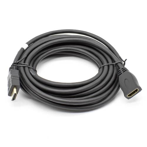 Cable de extension hdmi Ethernet contactos dorados 5 M Negro