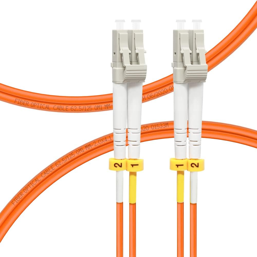 Cable de fibra optica LC a LC multimodo duplex 2 M Naranja