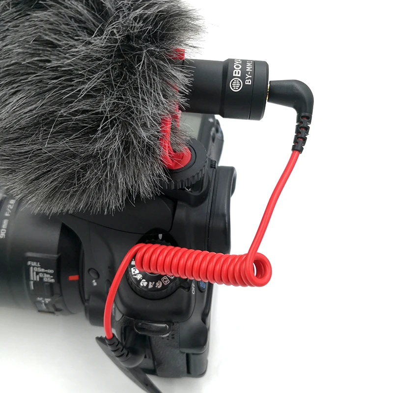 Cable de micrófono TRS a TRS de 3,5mm espira 0.20 M Rojo