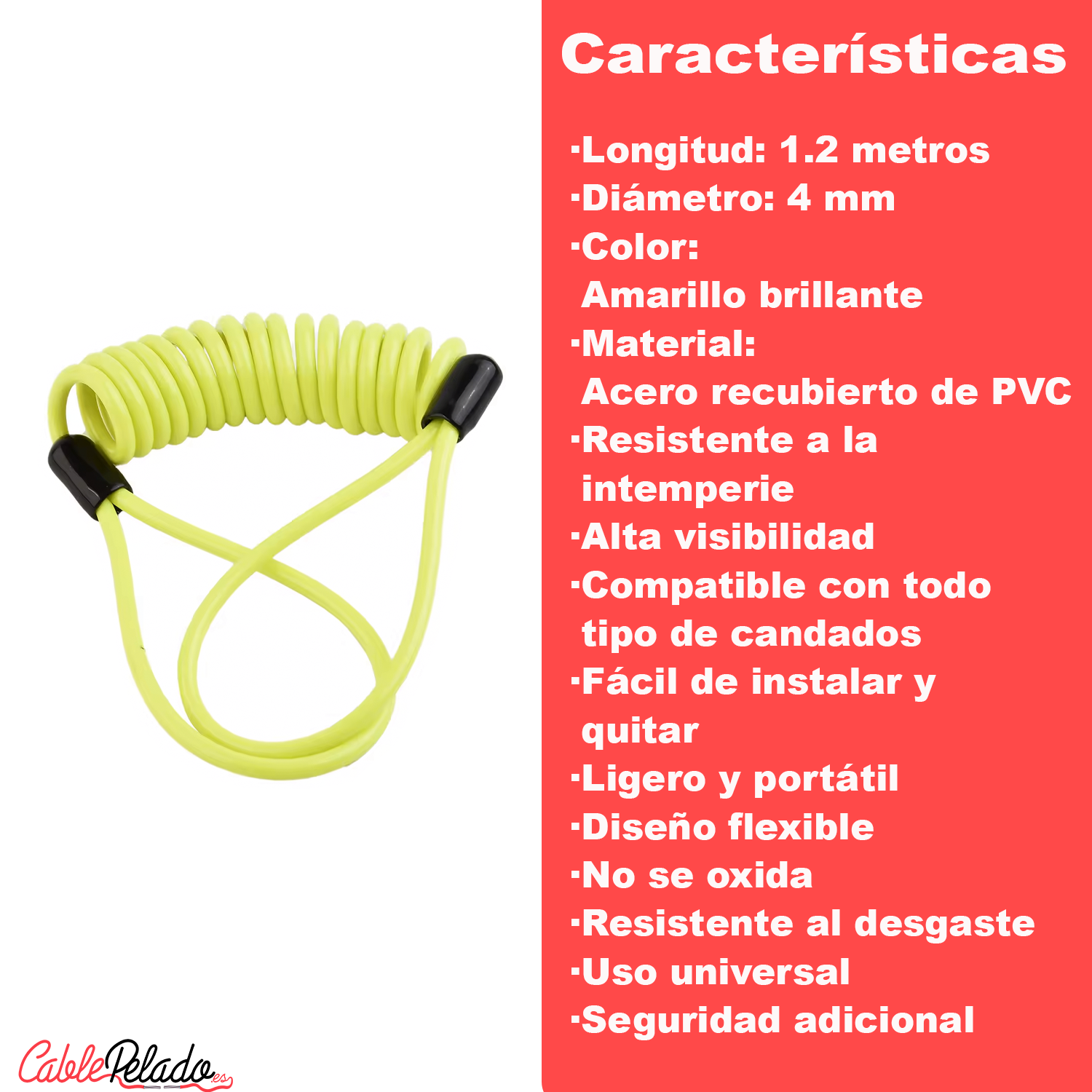 Cable de Recordatorio de Bloqueo  Amarillo
