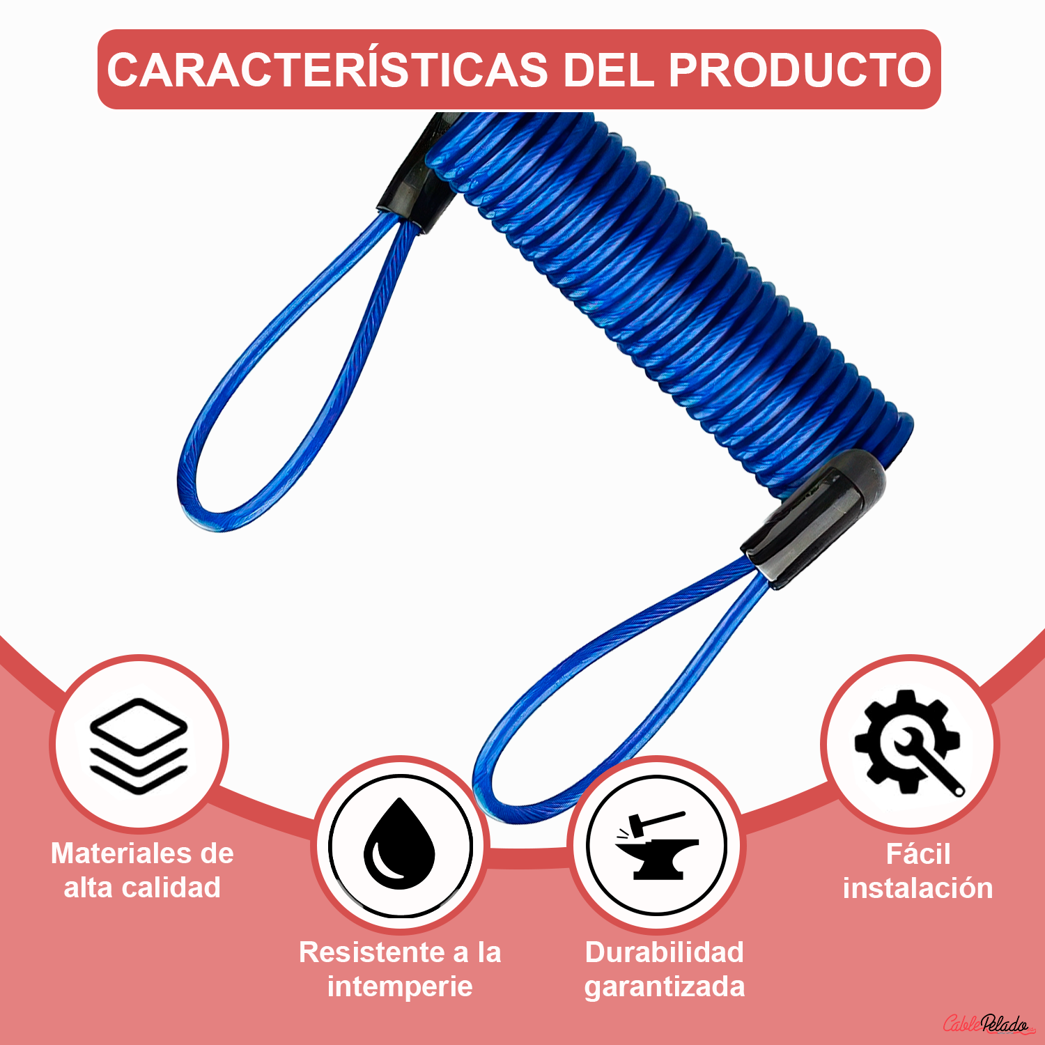 Cable De Recordatorio De Bloqueo  Azul