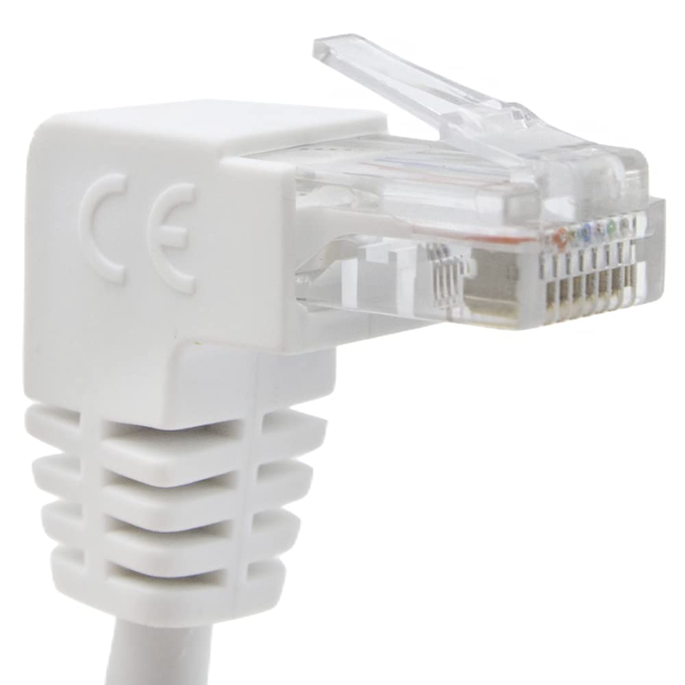 Cable de red UTP CAT5E 2x 90 grados 0.50 M Blanco