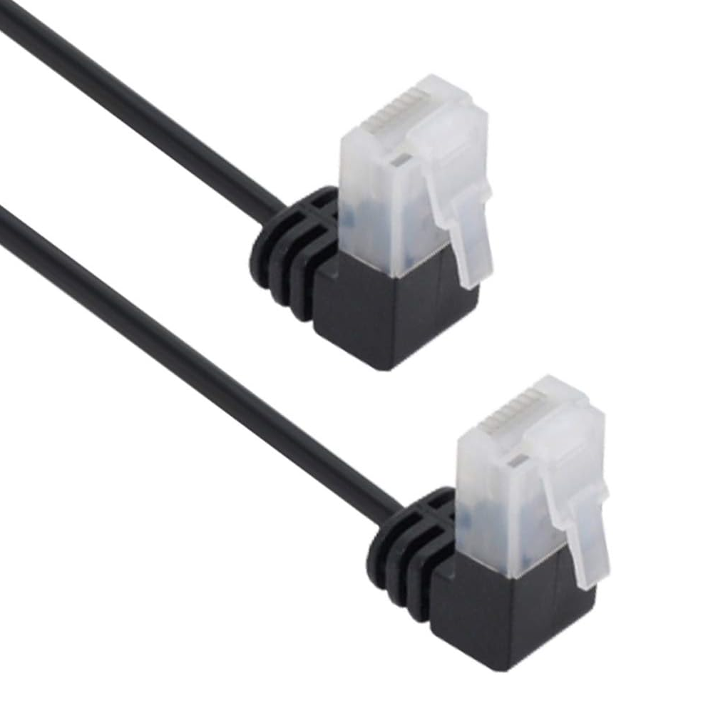 Cable de red UTP CAT5E 2x 90 grados 1 M Negro