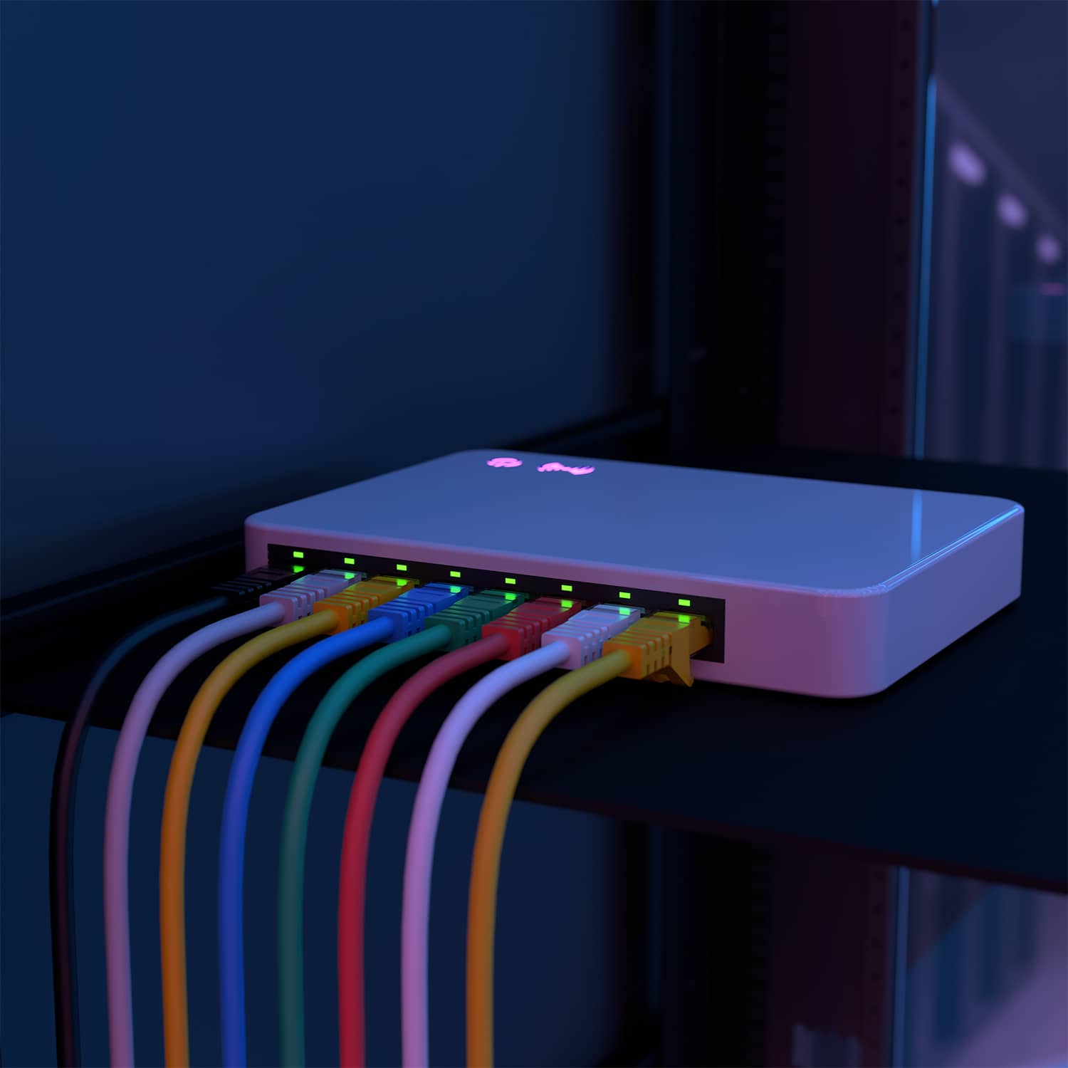 Cable de red UTP CAT6a 0.50 M Azul